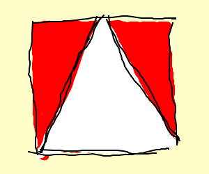 Red Square with White Triangle Logo - Red square with white triangle in the centre drawing by Kareem Abood ...