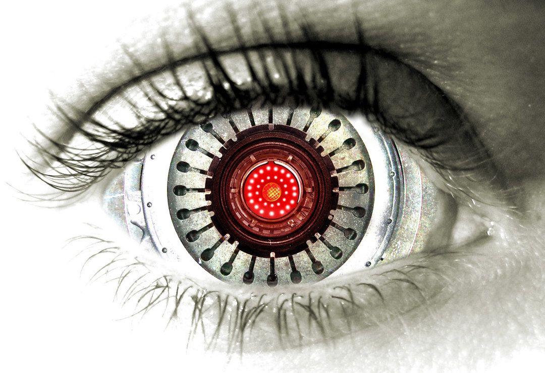 Red Robot Eye Logo LogoDix