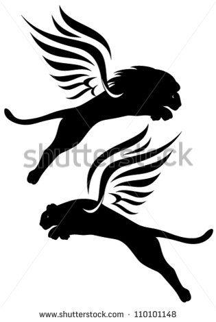 Flying Lion Logo - flying lion silhouette. Lion tattoo