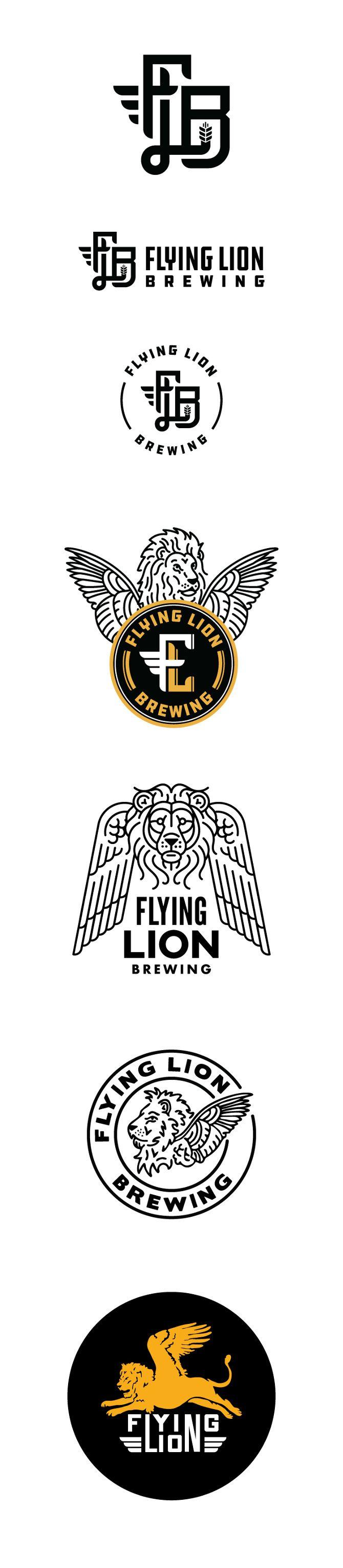 Flying Lion Logo - Flying Lion Brewing Logo - LARIAT creative