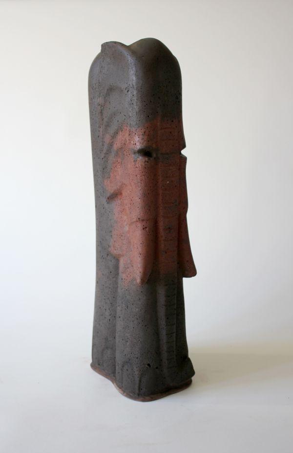 Red Face Statue Logo - Concrete #sculpture by #sculptor Elephantman Man titled: 'Red Face 2