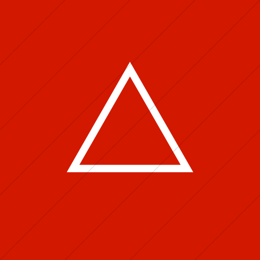Red Square White Triangle Logo - IconsETC » Flat square white on red classic arrows triangle clear up ...