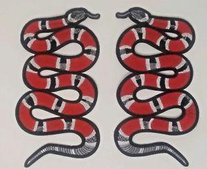 Coral Snake Gucci Logo - SNAKE Patches (2) IRON ON! 2 Coral Snakes gucci style pair FREE USA