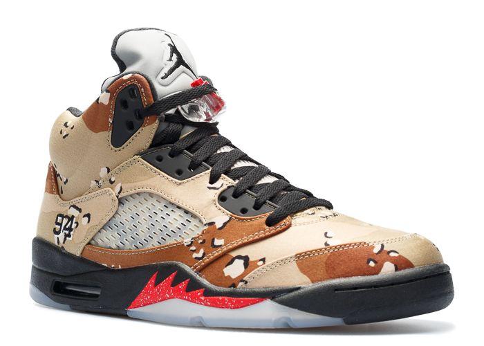 Camo Supreme Jordan Logo - Air Jordan 5 Retro Supreme 