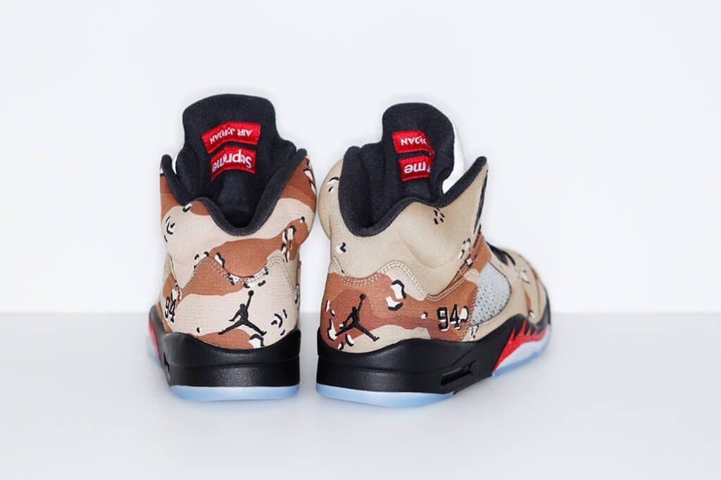 Camo Supreme Jordan Logo - Supreme x Nike Air Jordan 5 Camo. The Sole Supplier