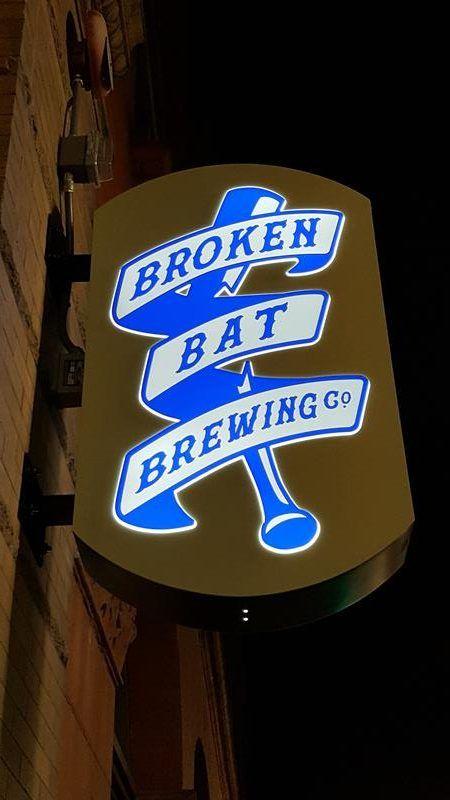 Broken Bat Logo - Broken Bat Brewery, Third Ward Milwaukee. State Trunk Tour