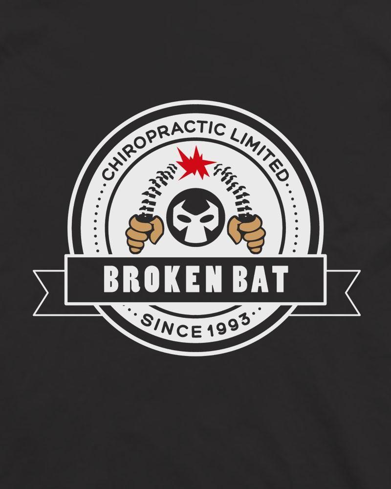 Broken Bat Logo - Bane Bat Chiropractic