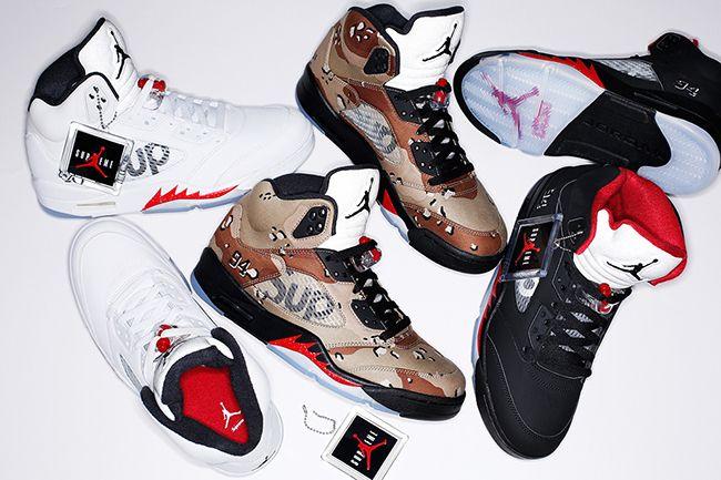 Camo Supreme Jordan Logo - Supreme Air Jordan 5 | SneakerFiles