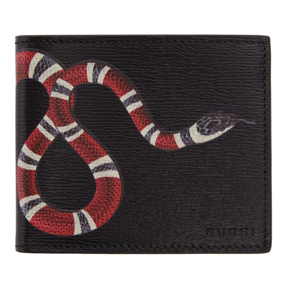 Coral Snake Gucci Logo - Lyst - Gucci Kingsnake Print Leather Wallet in Black for Men - Save ...