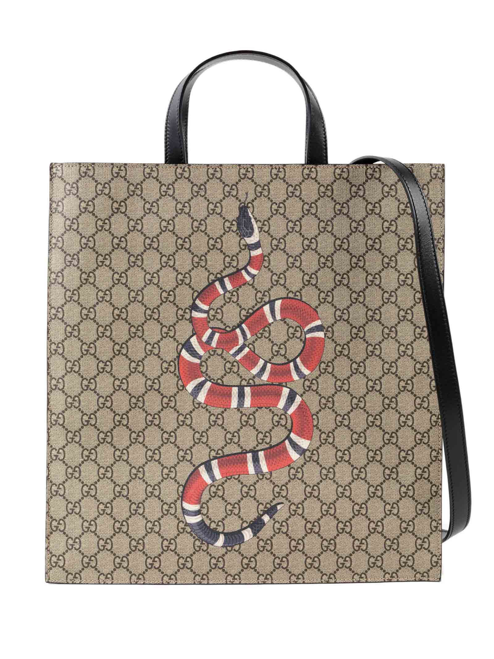 Coral Snake Gucci Logo - Gucci Tote Gg Supr. Coral Snake 450950 K5M1T BE.EBONY MULTI