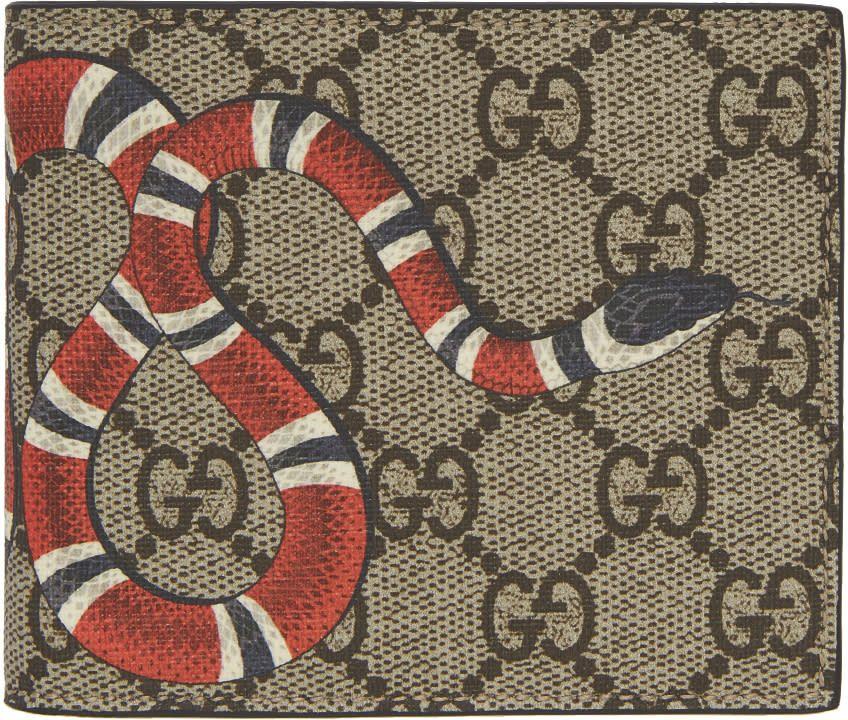 Coral Snake Gucci Logo - Gucci Beige Gg Supreme Snake Wallet