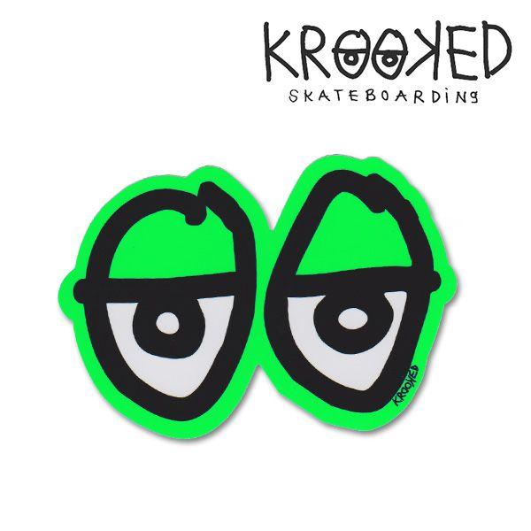 Neon Green Logo - w5thst: Krooked Eyes Small Sticker Neon Green crooked / logo eye