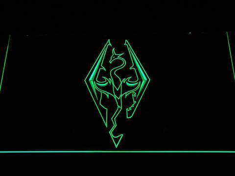 Neon Green Logo - Skyrim Dragon Logo LED Neon Sign