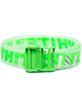 Neon Green Logo - Off-White neon green industrial logo rubber belt $291 - Buy SS19 ...