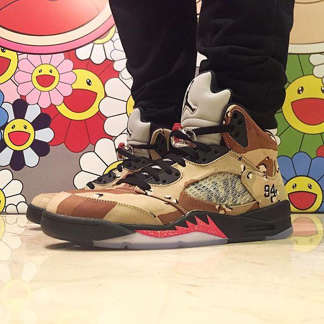 Camo Supreme Jordan Logo - Box Logos Everywhere on Supreme's Air Jordan 5s | Sole Collector