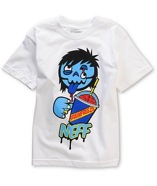 Zombie Neff Logo - Neff Boys Brainfreeze Zombie White T-Shirt | Zumiez