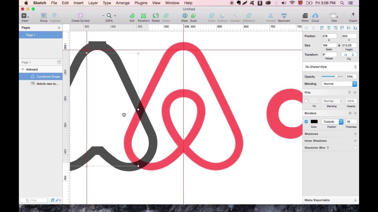 Airbnb App Logo - Create a symmetrical airbnb logo in Sketch App