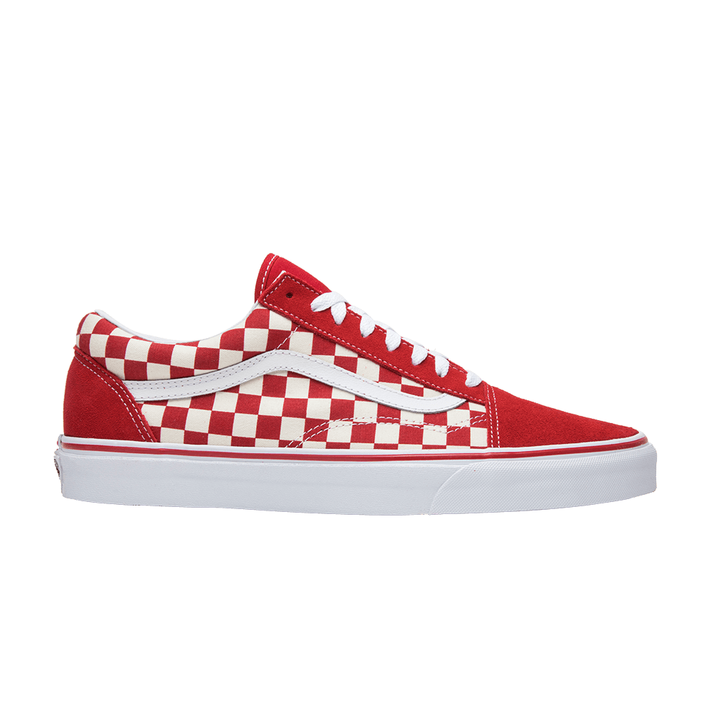 new red checkered vans