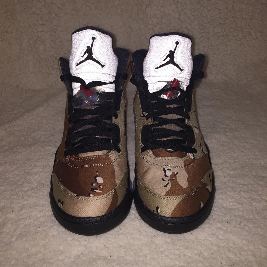 Camo Supreme Jordan Logo - Box Logos Everywhere on Supreme's Air Jordan 5s