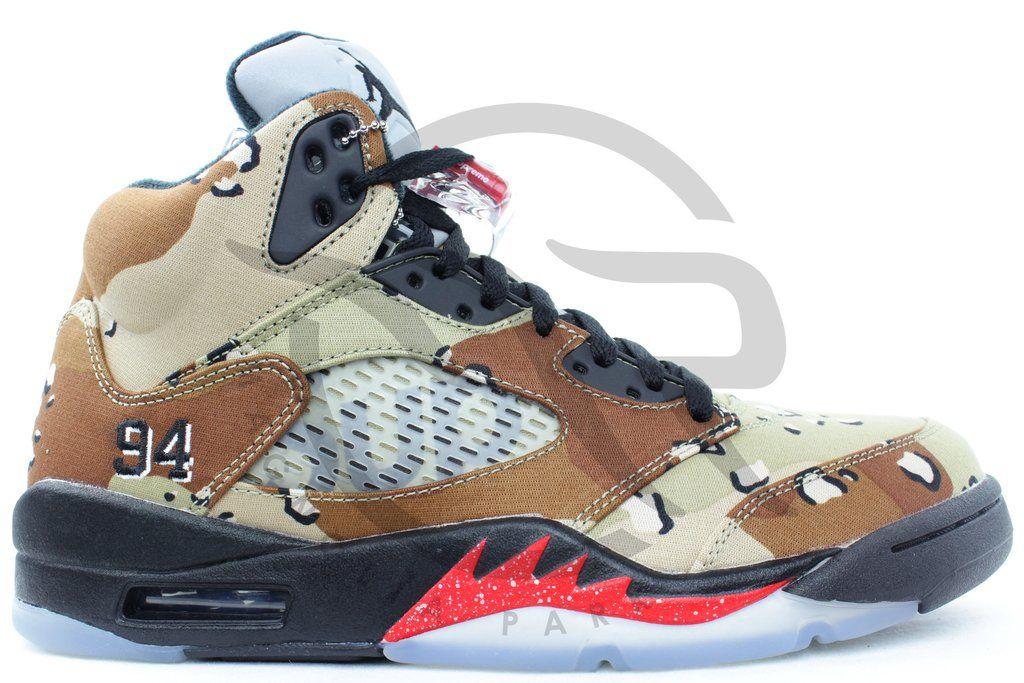 Camo Supreme Jordan Logo - AIR JORDAN RETRO 5 SUPREME (USED). The Magnolia Park