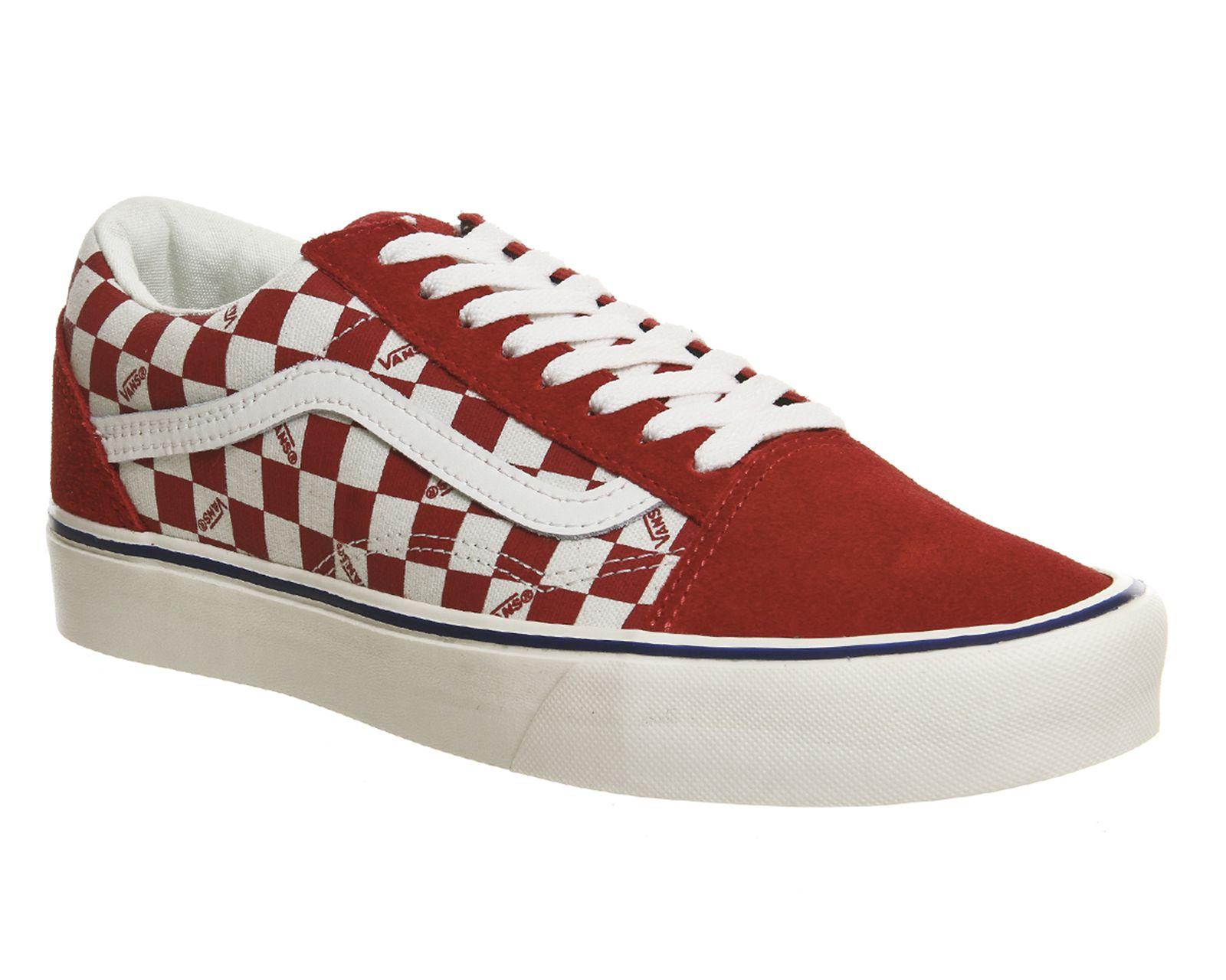 Red Checkered Vans Logo - Vans Old Skool Lite Plus Seeing Checker Red White - His trainers