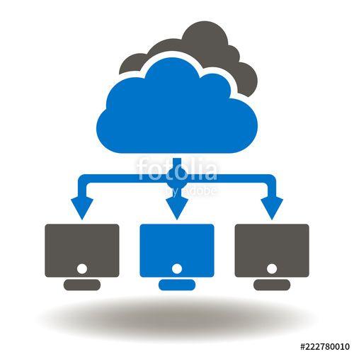 Cloud Internet Logo - Cloud Network Shared Computer Icon Vector. Networking Computing ...