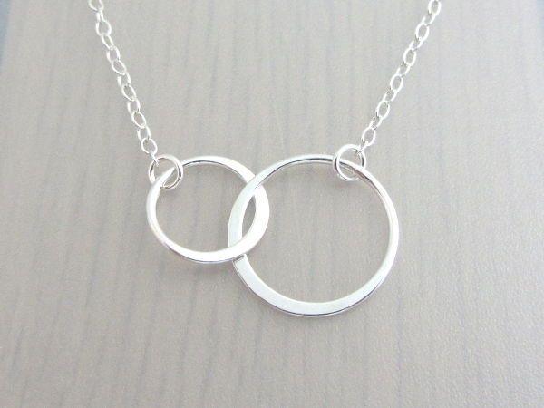 Two Linked Black Circle Logo - Sterling Silver Two Linked Circle Infinity Ring Necklace - Purple ...