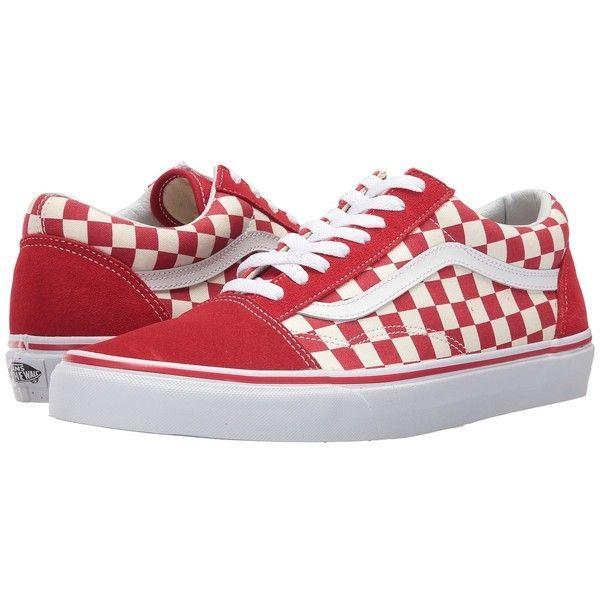 red vans checkered shoes