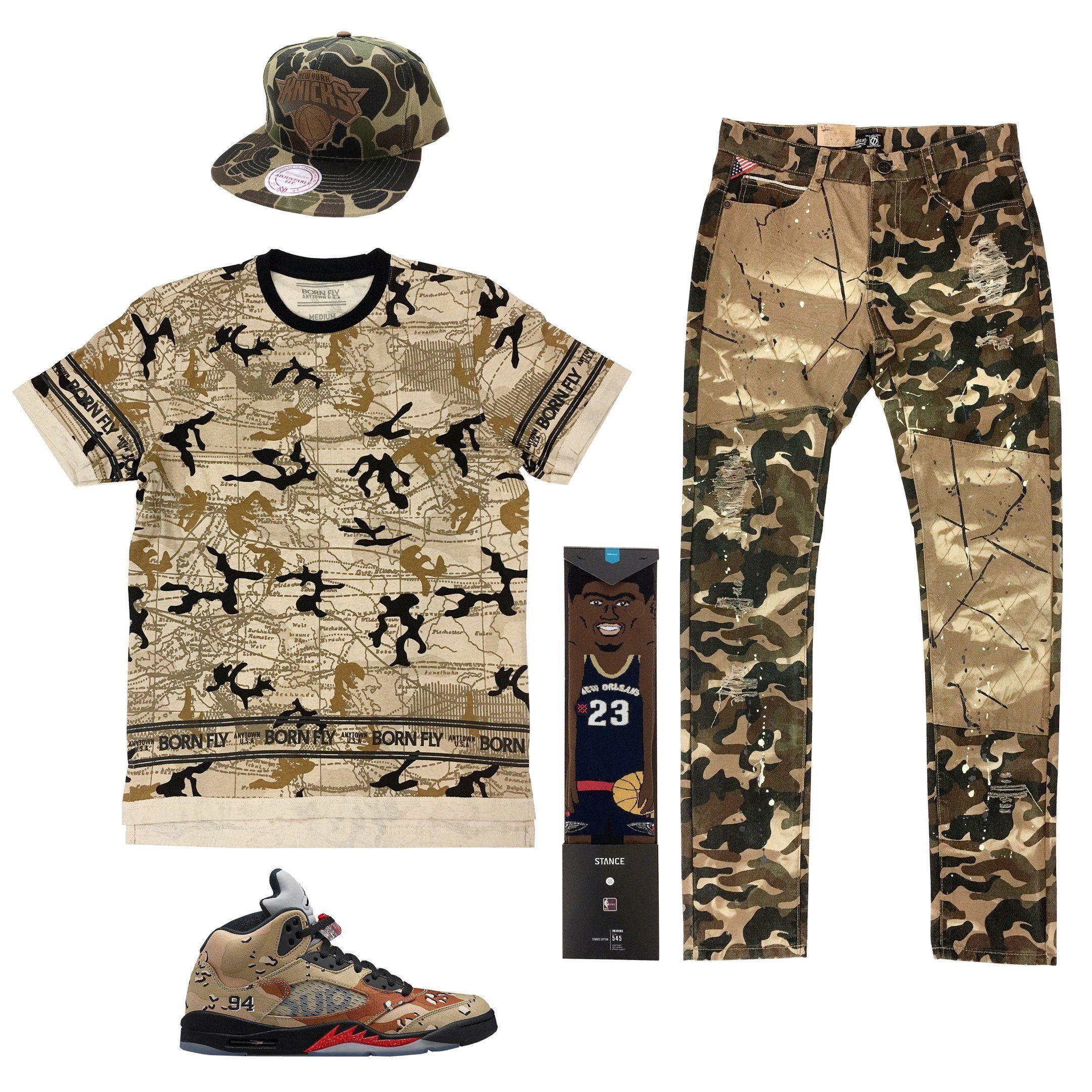 Camo Supreme Jordan Logo - Supreme x Air Jordan 5 Desert Camo Outfit20.00 USDSocks