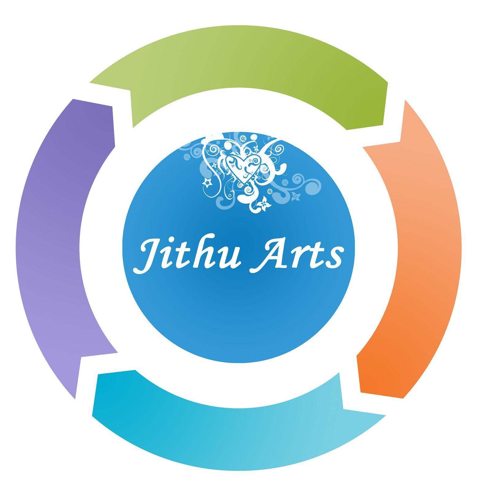 Red-Orange Blue Sphere Logo - Jithu Arts New Logo