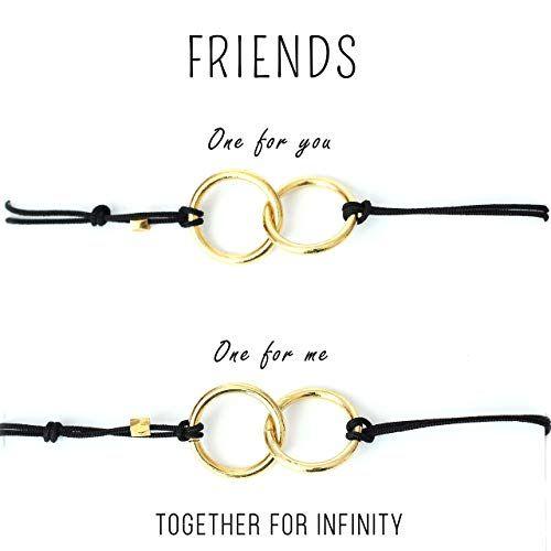 Two Linked Black Circle Logo - Amazon.com: Set of 2 Linked Circle Friendship Bracelets, Gold Plated ...