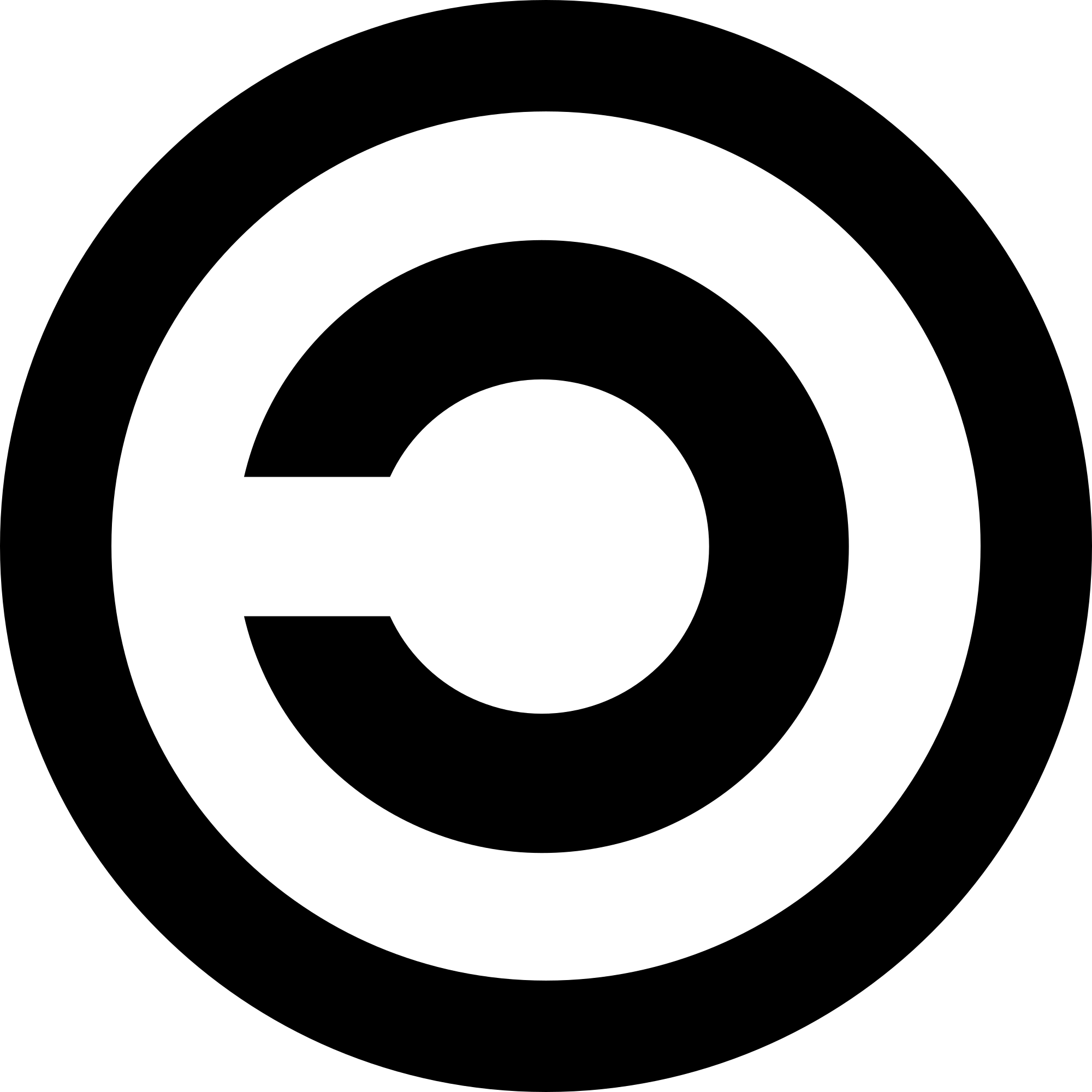 Two Linked Black Circle Logo - Copyleft