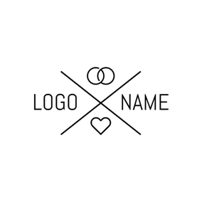 Two Linked Black Circle Logo - Free Wedding Logo Designs. DesignEvo Logo Maker