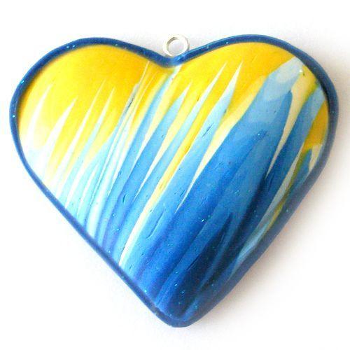 Blue and Yellow Heart Logo - Blue & Yellow Heart Pendant | Sunshine and Blue Skies | Heart ...