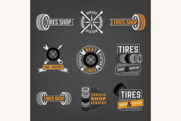 Automotive Tire Shop Logo - Tires Shop Logos ~ Icons ~ Creative Market