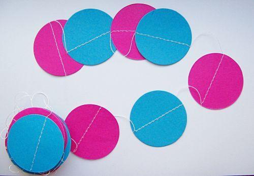 Pink and Blue Circle Logo - Pink & Blue Circle Garland PAPER Garland Tail