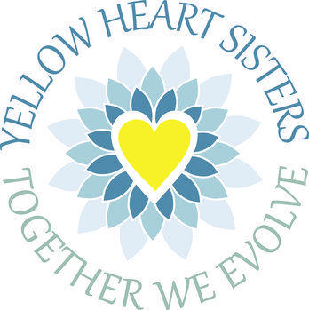 Blue and Yellow Heart Logo - Yellow Heart Sisters Self-Care Company