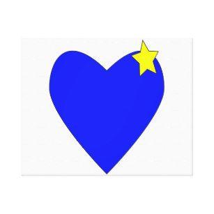 Blue and Yellow Heart Logo - Blue And Yellow Heart Canvas Art & Prints