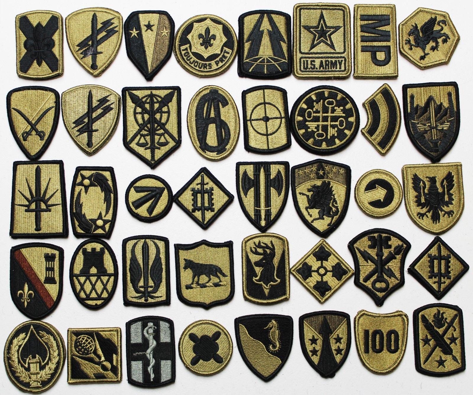 Military Unit Logo - 40 Assorted Us Army Subdued Military Unit Insignia Patches W/hook ...