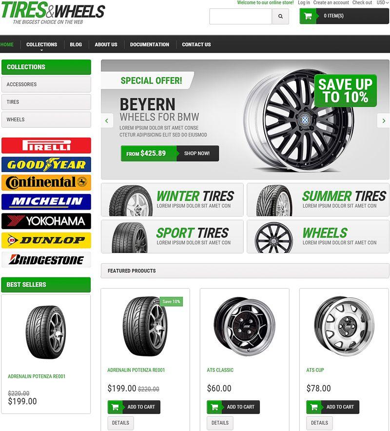 Automotive Tire Shop Logo - Best Ecommerce Templates for Wheels and Tires Websites