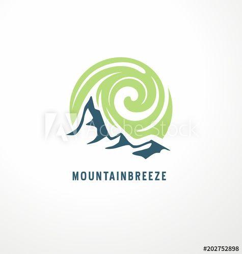 Air Swirl Logo - Fresh air logo design concept with mountain symbol and swirl air ...