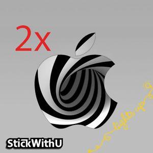 Air Swirl Logo - 2x MacBook Decal Apple Logo Sticker Air Pro Retina Spiral Illusion ...