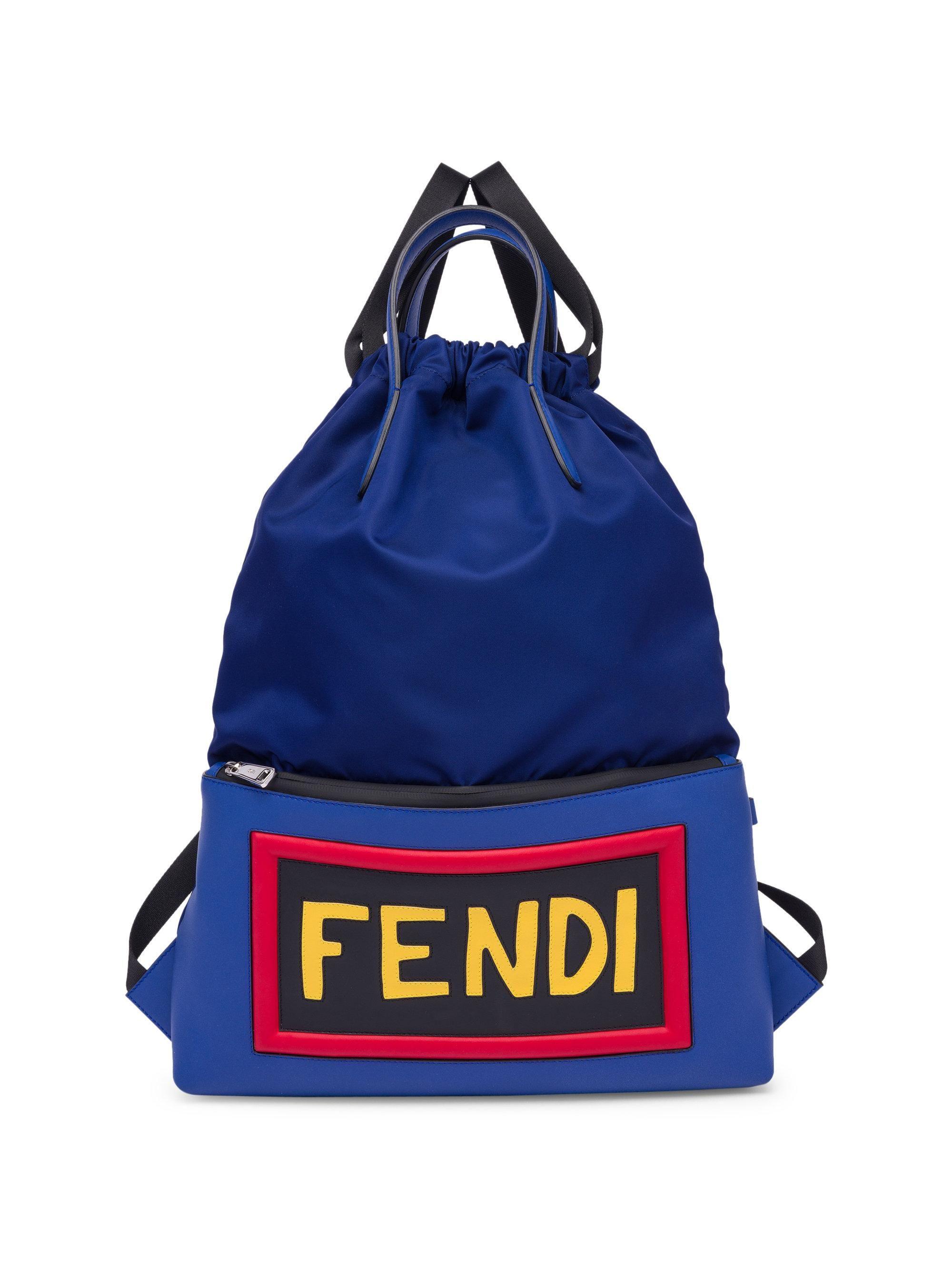 Blue Fendi Logo - Fendi Logo Tote Backpack in Blue for Men