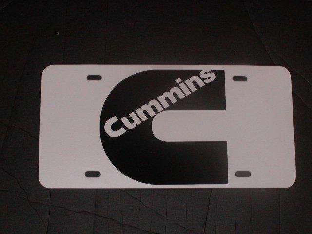 Cummins C Logo - Cummins Logo Vanity License Plate White
