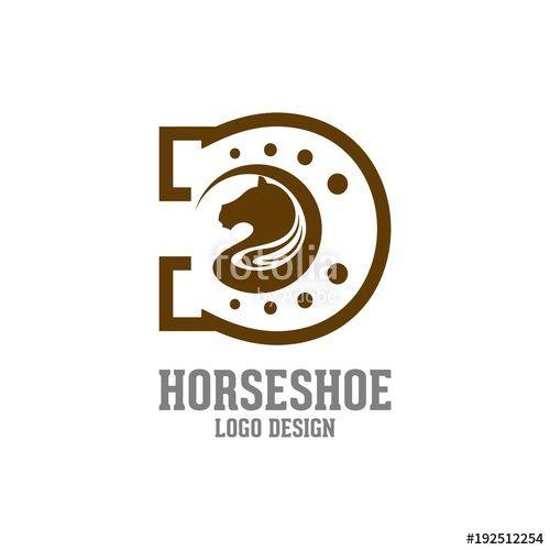Horseshoe -Shaped Logo - Line Horseshoe Logo, Head Horse Logo, Horseshoe and Head Horse ...