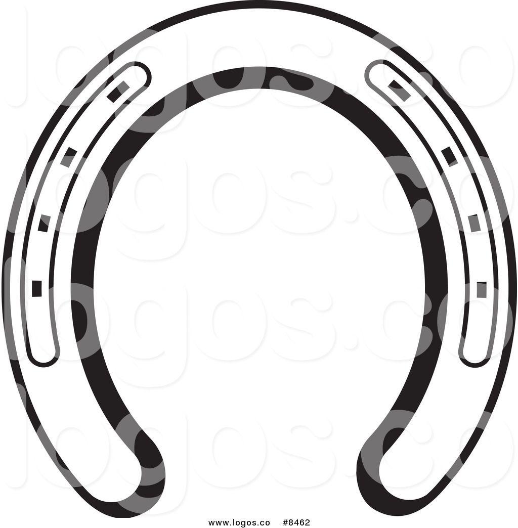 Horse Shoe Logo - Royalty Free Clip Art Vector Logo Of A Black And White Horseshoe