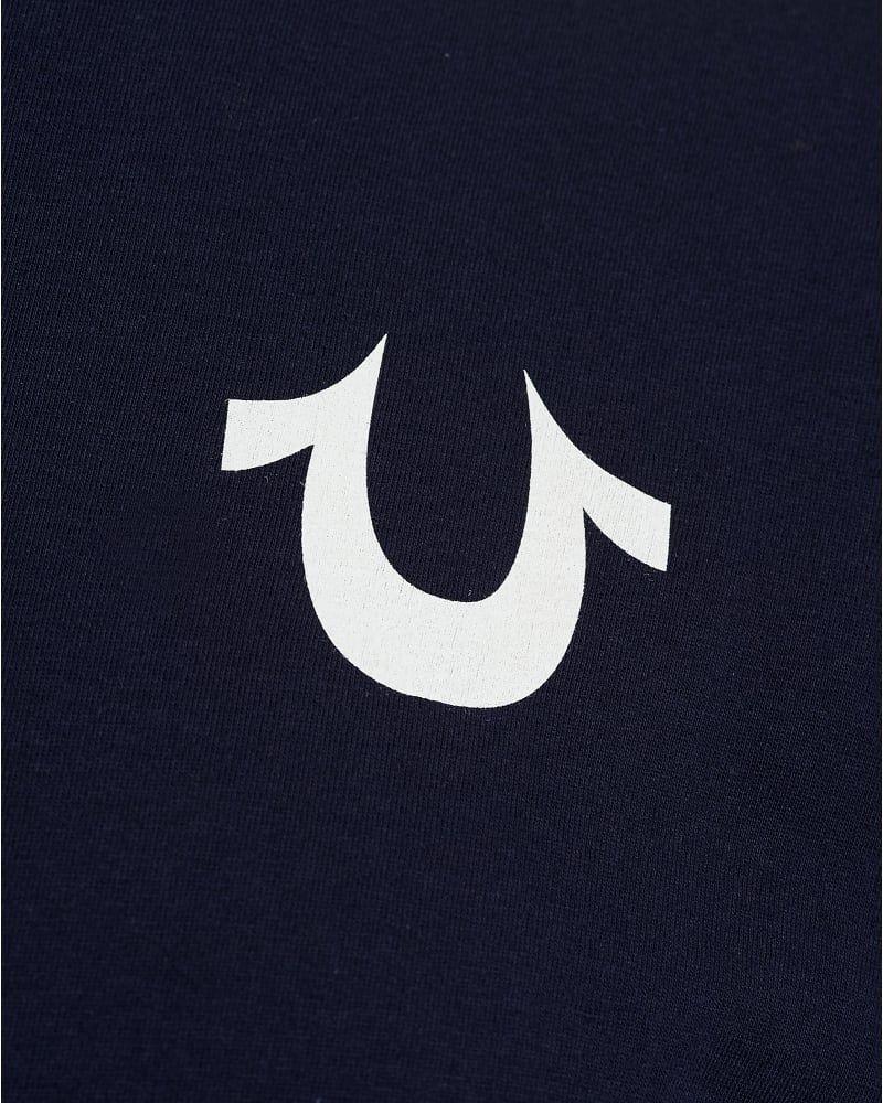 Horse Shoe Logo - True Religion Jeans Mens T-Shirt Horseshoe Logo Plain Navy Blue Tee