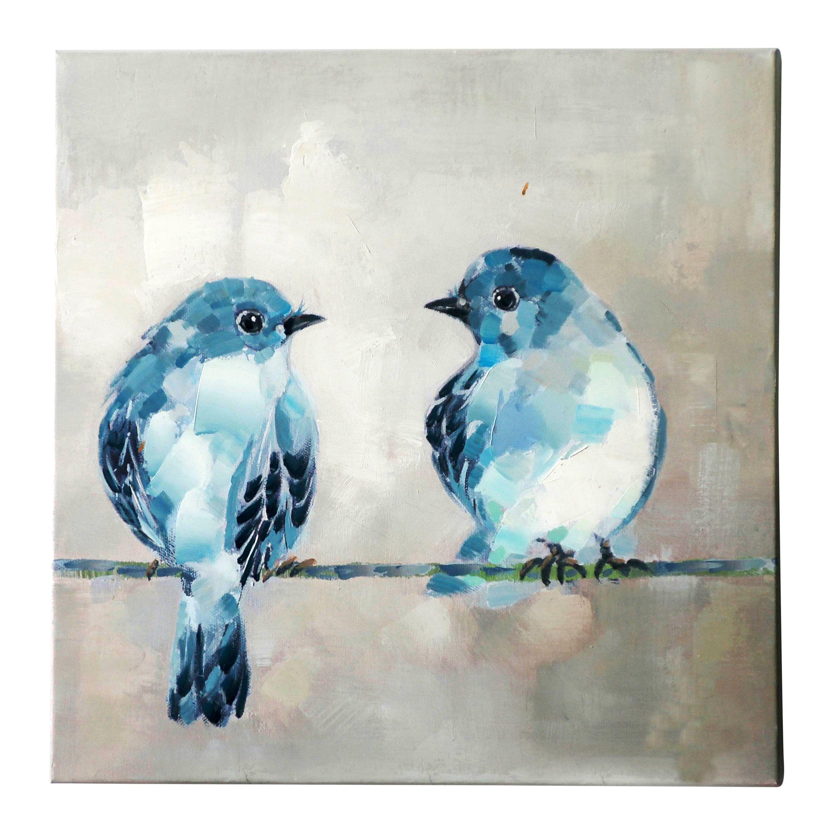Two Blue Bird Logo - Jeco Inc. 'Two Birds' Painting Print on Canvas & Reviews