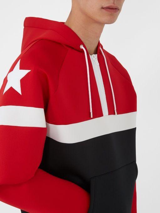 Red White and Black Star Clothing Company Logo - Red, white and black Star-embroidered hooded sweatshirt Givenchy ...
