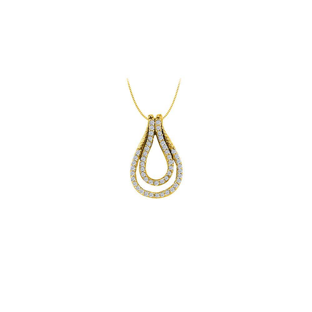 Double Tear Drop Logo - Diamond Double Tear Drop Pendant 14K Yellow Gold 0.25 CT TDW with ...